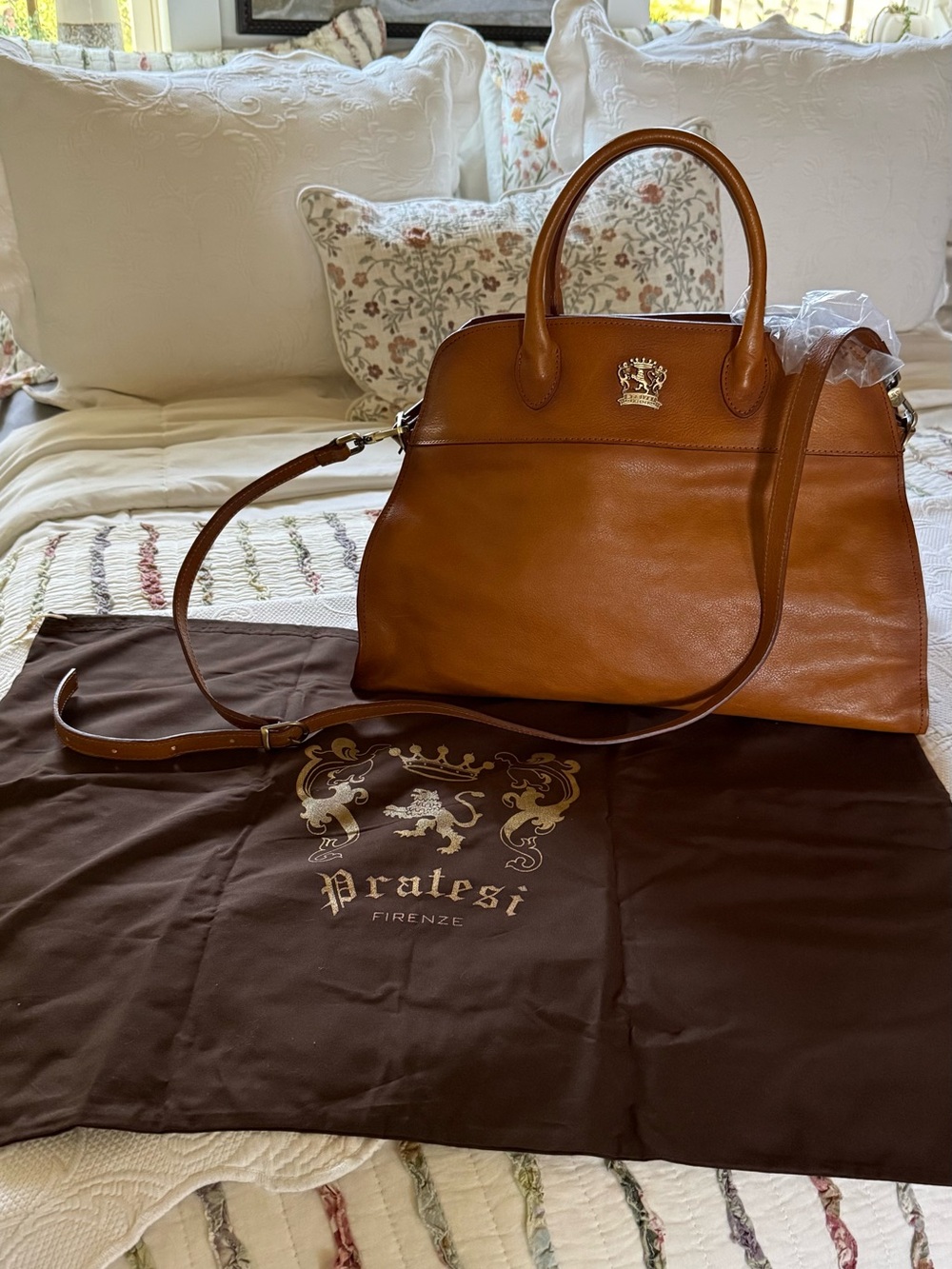 Firenze Women's Leather Satchel - Tan